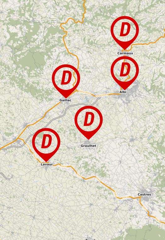 carte emplacement Dalens Tarn et Garonne